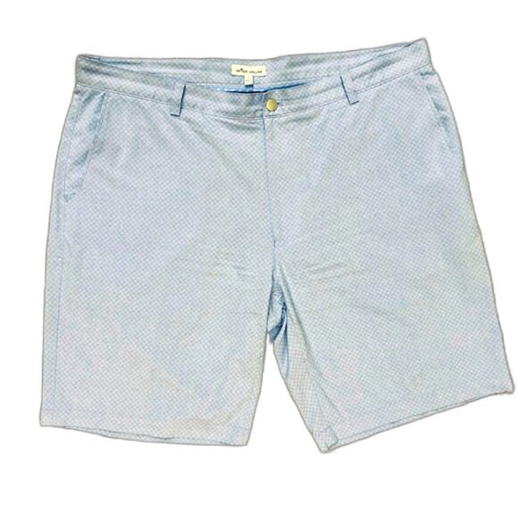 Peter Millar Salem Blue All-Over Diamond Print Performance Golf Shorts Size 40 - Picture 1 of 16